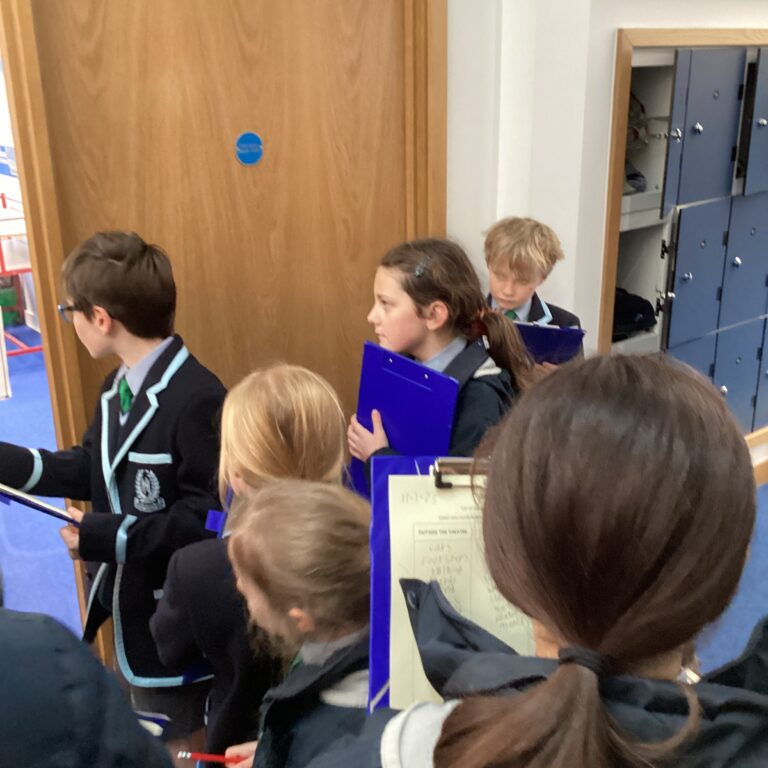students in a hallway