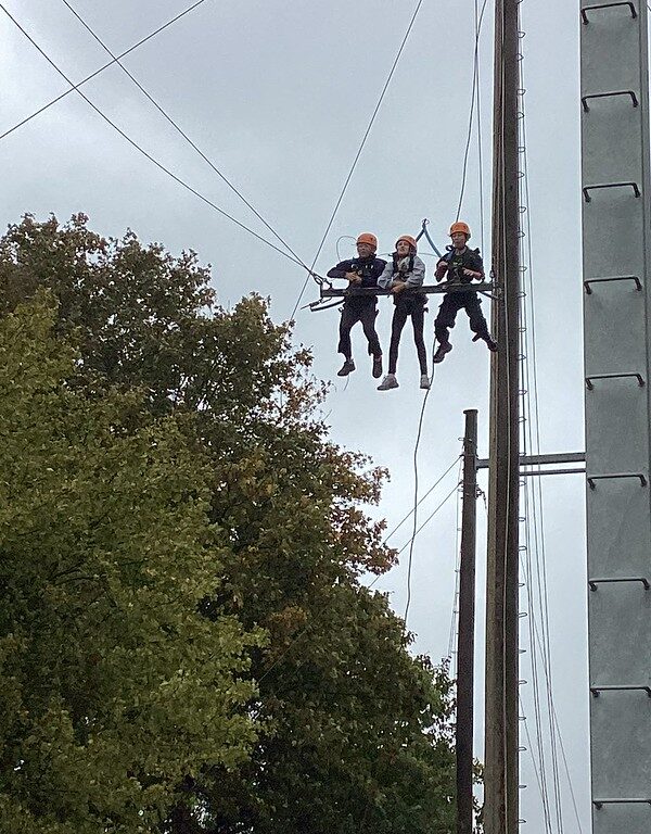 students on a swing