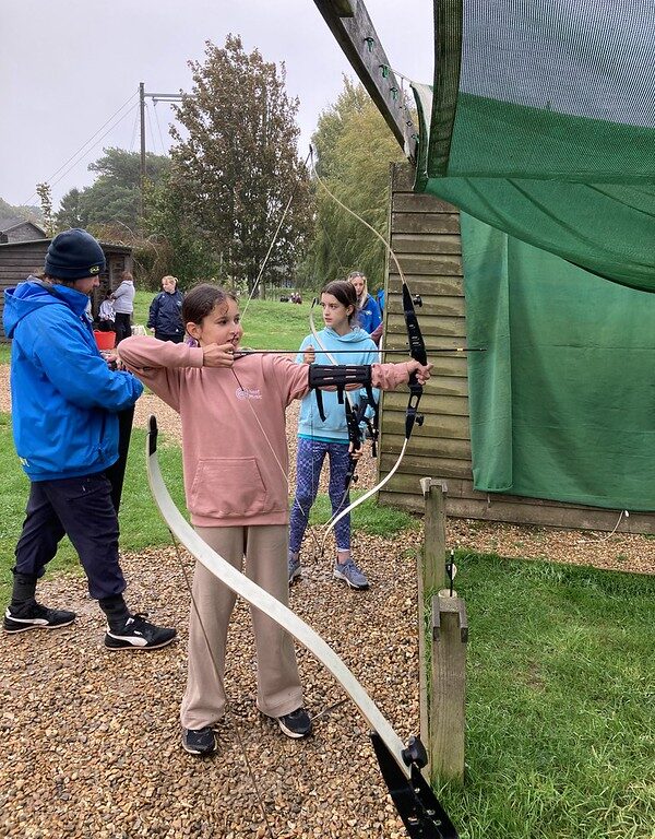 girl practising archery